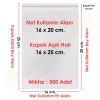 16x20+5 cm.(16x25) 500 Adet Şeffaf Bantlı Yapışkanlı OPP Poşet