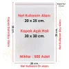20x25+5 cm.(20x30) 500 Adet Şeffaf Bantlı Yapışkanlı Jelatin Poşet
