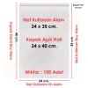 24x35+5 cm.(24x40) 100 Adet Şeffaf Bantlı Yapışkanlı Jelatin Poşet