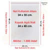 24x35+5 cm.(24x40) 1.000 Adet Şeffaf Bantlı Yapışkanlı Jelatin Poşet