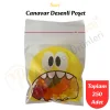 250 Adet Sarı Canavar Desenli Cake Pop & Kurabiye Poşeti-10x15 cm