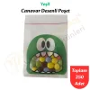 250 Adet Yeşil Canavar Desenli Cake Pop & Kurabiye Poşeti-10x15 cm