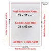 26x37+5 cm.(26x42) 1.000 Adet Şeffaf Bantlı Yapışkanlı Jelatin Poşet