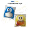 100 Adet Mavi-Sarı Renkli Canavar Desenli Cake Pop & Kurabiye Poşeti-10x15 cm