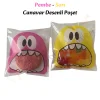 100 Adet Pembe-Sarı Renkli Canavar Desenli Cake Pop & Kurabiye Poşeti-10x15 cm