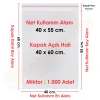 40x55+5 cm.(40x60) 1.000 Adet Şeffaf Bantlı Yapışkanlı Jelatin Poşet