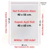 40x55+5 cm.(40x60) 250 Adet Şeffaf Bantlı Yapışkanlı Jelatin Poşet