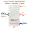 4x20 cm (Kapalı Hali 4x10 cm) 1.000 Adet OPP Askılı Meksika Şapkalı Poşet