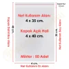 4x35+5 cm.(4x40) 50 Adet Şeffaf Bantlı Yapışkanlı OPP Poşet