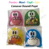 500 Adet 4 Renkli Canavar Desenli Cake Pop & Kurabiye Poşeti - 10x15 cm