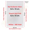 8,5x10+5 cm.(8,5x15) 500 Adet Şeffaf Bantlı Yapışkanlı OPP Poşet