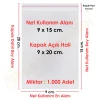 9x15+5 cm.(9x20) 1.000 Adet Şeffaf Bantlı Yapışkanlı OPP Poşet
