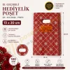 Baklava Desenli Takı Poşeti 13x20 cm | Kırmızı Hediyelik Aksesuar Poşeti