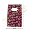Bordo Çiçek Desenli Takı Poşeti 10x15 cm | Hediyelik Poşet