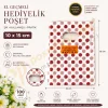 Bordo Yuvarlak Desenli Takı Poşeti 10x15 cm | Hediyelik