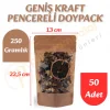 Geniş Kraft Pencereli Doypack 13x22,5x7 cm (50 Adet)