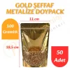 Gold Şeffaf Metalize Doypack 11x18,5x7 cm (50 Adet)