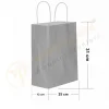 Gümüş Kraft Çanta Orta Boy 25x12x31 cm 25 Adet