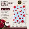 Kırmızı Puantiye Desenli Hediyelik Poşet 10x15 cm