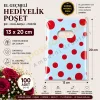 Kırmızı Puantiye Desenli Hediyelik Poşet 13x20 cm