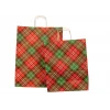 Ekose Desen Kraft Çanta Orta Boy 25x12x31 cm 25 Adet