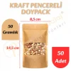 Kraft Pencereli Doypack 8,5x14,5x6 cm (50 Adet)