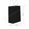 Siyah Kraft Çanta Orta Boy 25x12x31 cm 25 Adet