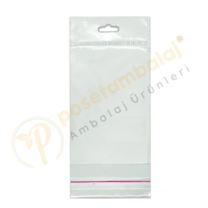 10x45 cm (Kapalı Hali 10x35 cm) 1.000 Adet OPP Askılı Meksika Şapkalı Poşet