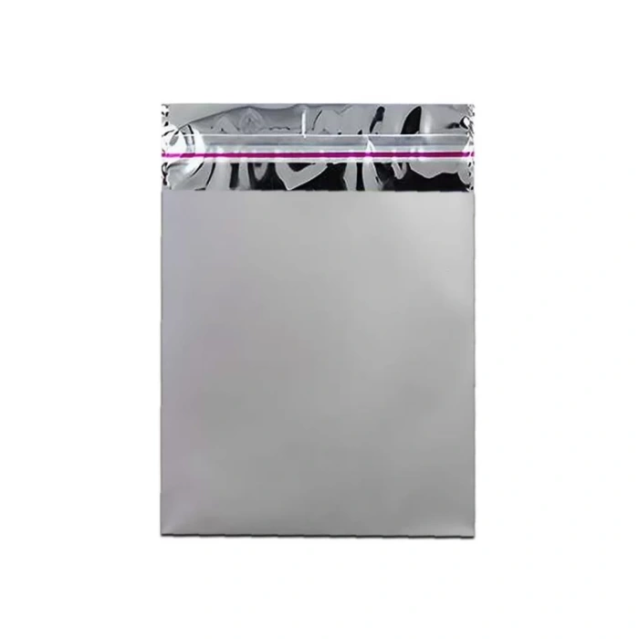 17x25 cm Gümüş Renk Bantlı Lüks Metalize Hediyelik Poşet (50 Adet)