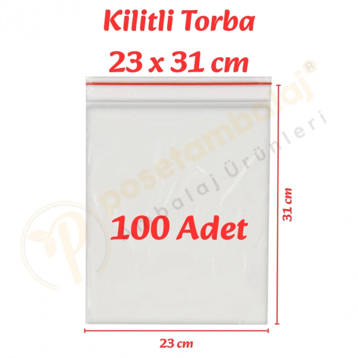23x31 cm. Kilitli Torba (100 Adet)