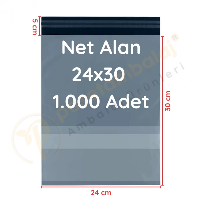 24x30+5 cm (24x35) Cepli Kargo Poşeti 1.000 Adet