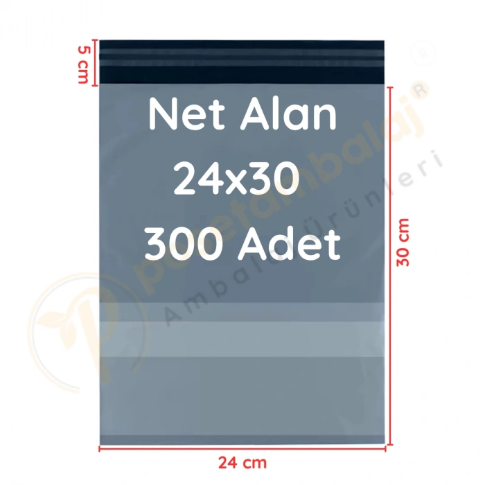 24x30+5 cm (24x35) Cepli Kargo Poşeti 300 Adet