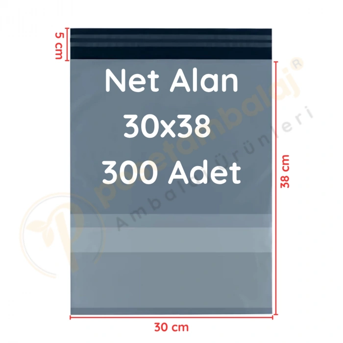 30x38+5 cm (30x43) Cepli Kargo Poşeti 300 Adet
