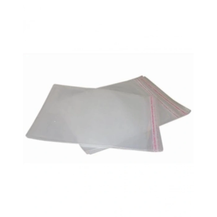 35x45+5 cm.(35x50) 50 Adet Şeffaf Bantlı Yapışkanlı Jelatin Poşet