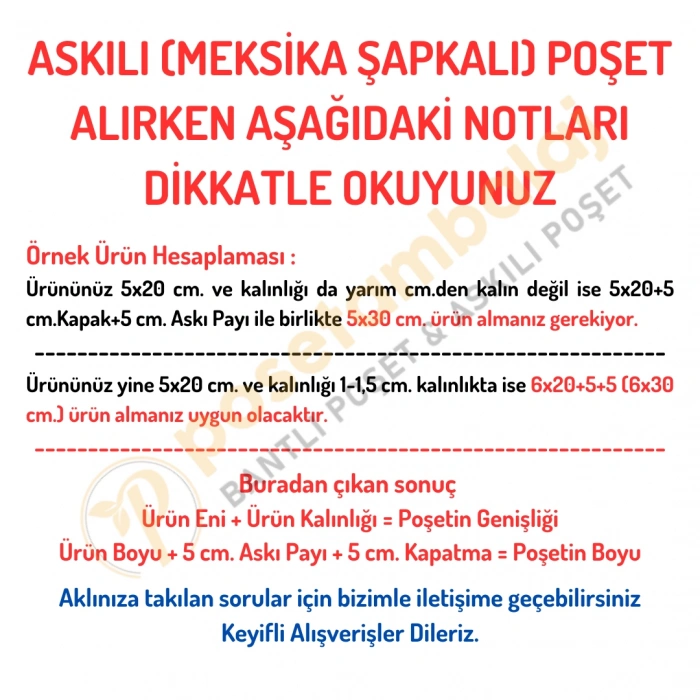 6x30 cm (Kapalı Hali 6x20 cm) 1.000 Adet Askılı Poşet - Meksika Şapkalı Poşet