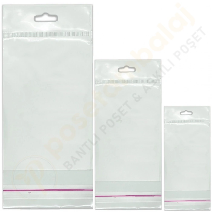 7x35 cm (Kapalı Hali 7x25 cm) 1.000 Adet Askılı Poşet - Meksika Şapkalı Poşet