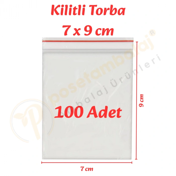 7x9 cm. Kilitli Torba (100 Adet)
