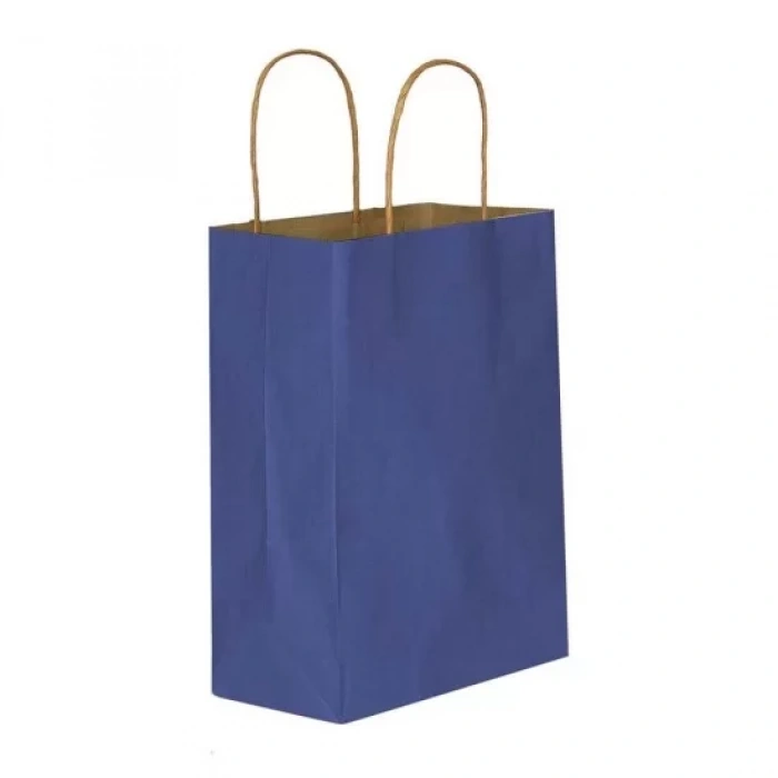 Lacivert Kraft Çanta Büyük Boy 31x12x41 cm 25 Adet