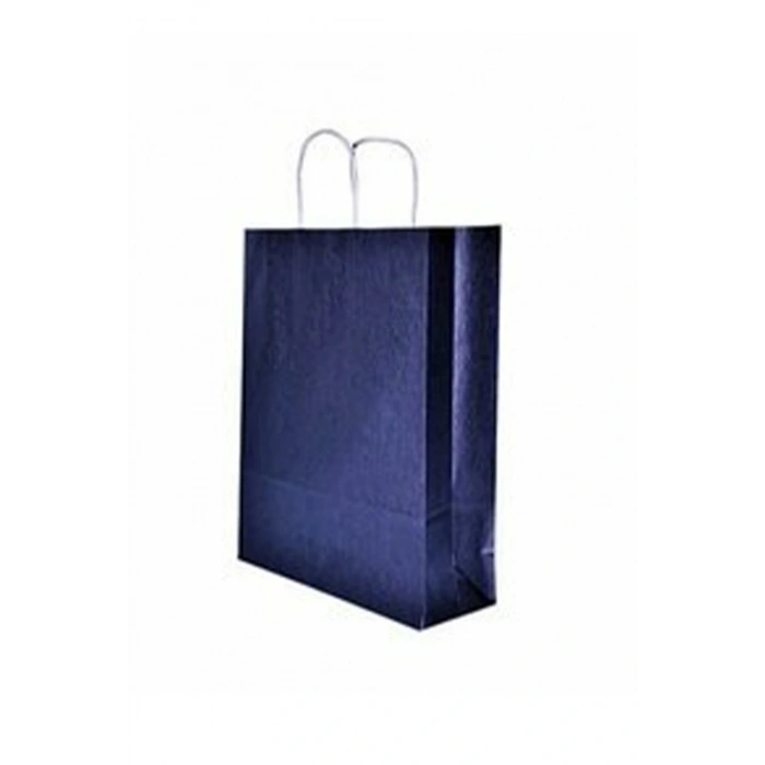 Lacivert Kraft Çanta Büyük Boy 31x12x41 cm 25 Adet
