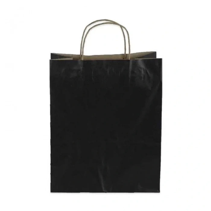 Siyah Kraft Çanta Küçük Boy 18x8x24 cm 25 Adet