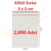 5x5 cm. Kilitli Torba (2.000 Adet)