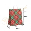 Ekose Desen Kraft Çanta Büyük Boy 31x12x41 cm 25 Adet