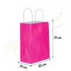 Fuşya Kraft Çanta Orta Boy 25x12x31 cm 25 Adet