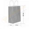 Gümüş Kraft Çanta Orta Boy 25x12x31 cm 25 Adet