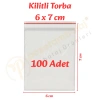 6x7 cm. Kilitli Torba (100 Adet)