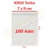 7x9 cm. Kilitli Torba (100 Adet)