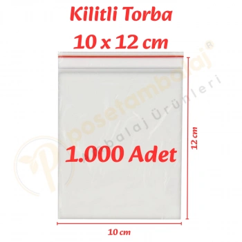 10x12 cm. Kilitli Torba (1.000 Adet)