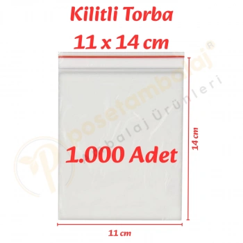 11x14 cm. Kilitli Torba (1.000 Adet)