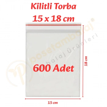 15x18 cm. Kilitli Torba (600 Adet)