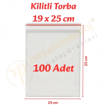 19x25 cm. Kilitli Torba (100 Adet)
